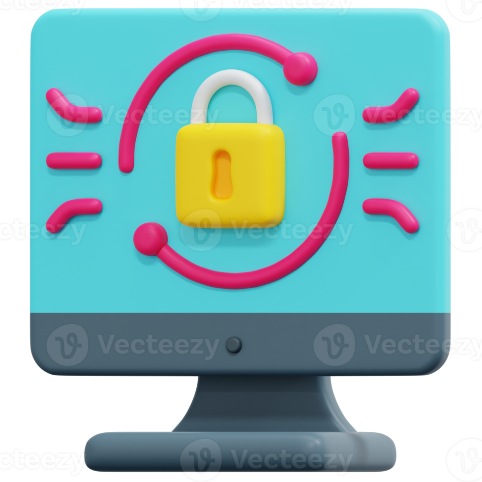 ransomware 3d render icon illustration png