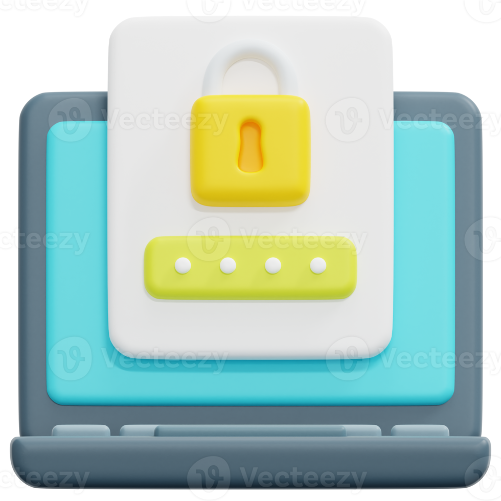 authentication 3d render icon illustration png