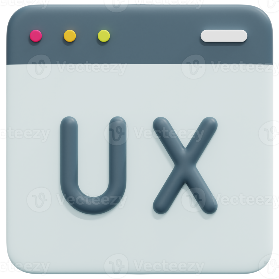 ux design 3d render icon illustration png