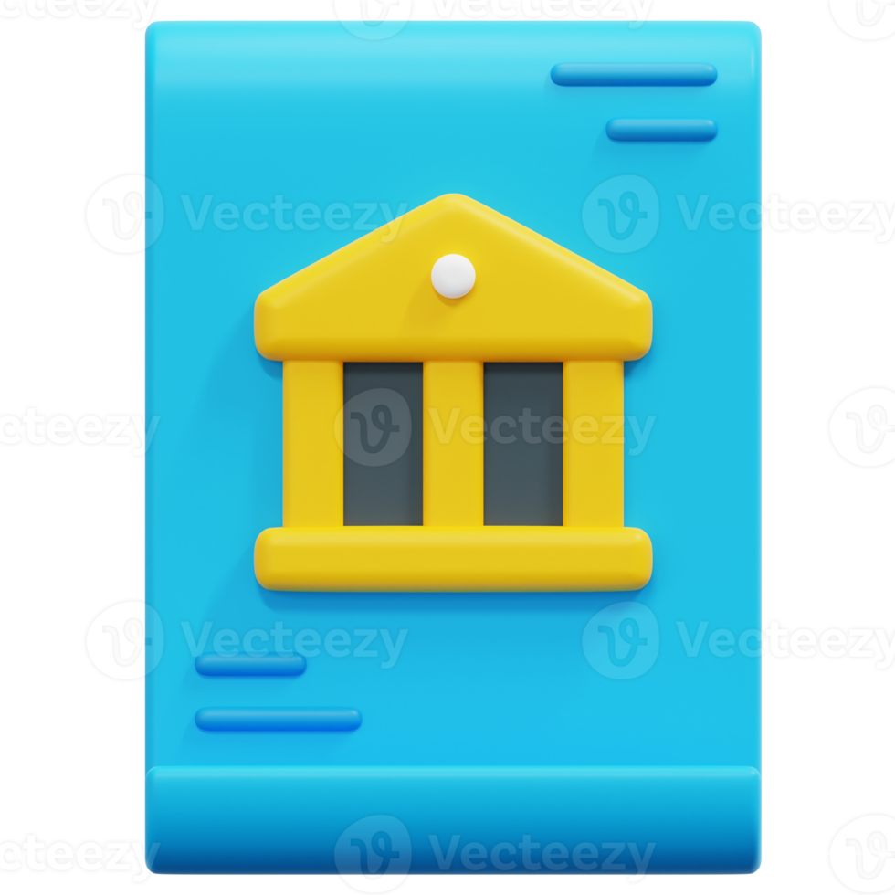 bank statement 3d render icon illustration png