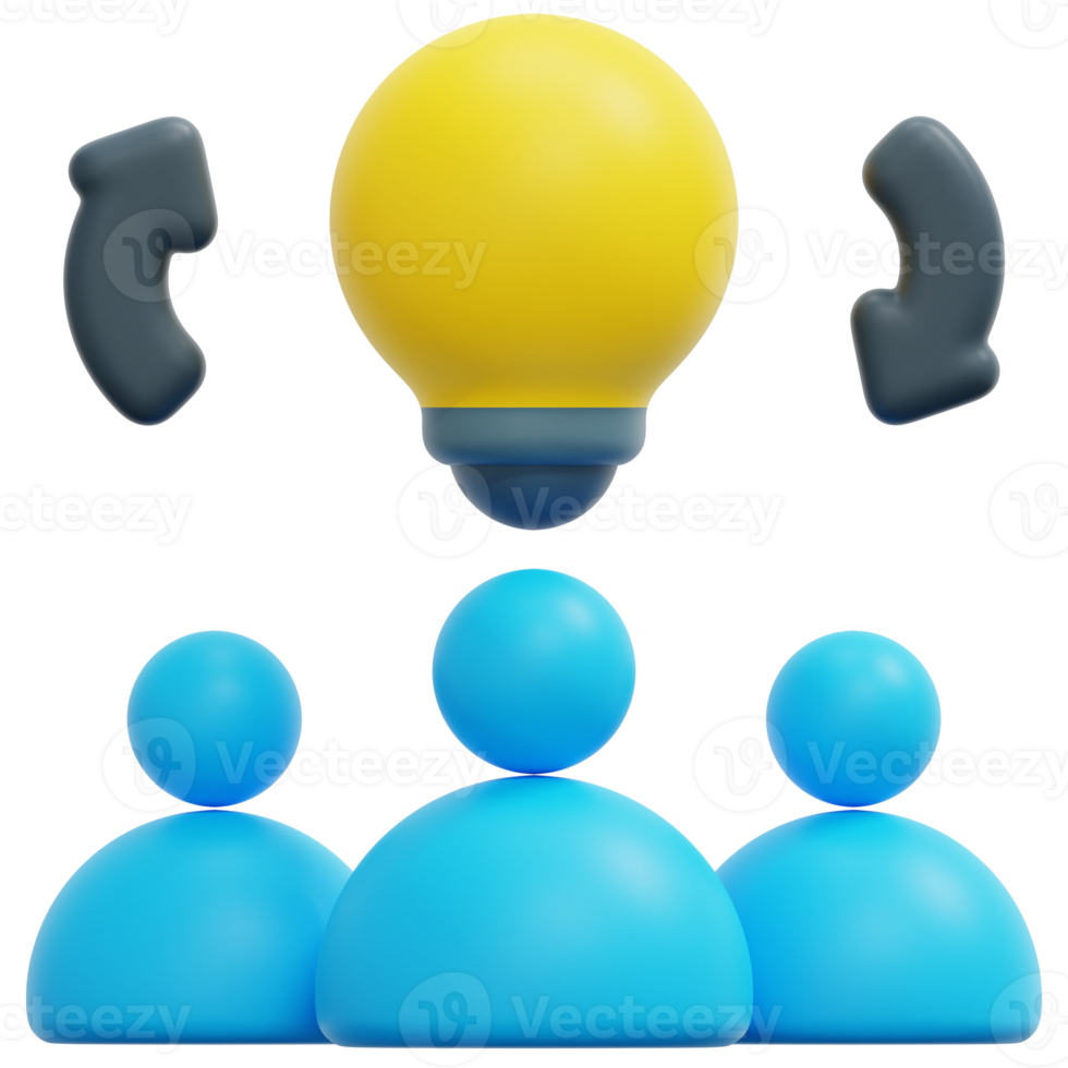 brainstorm 3d render icon illustration png