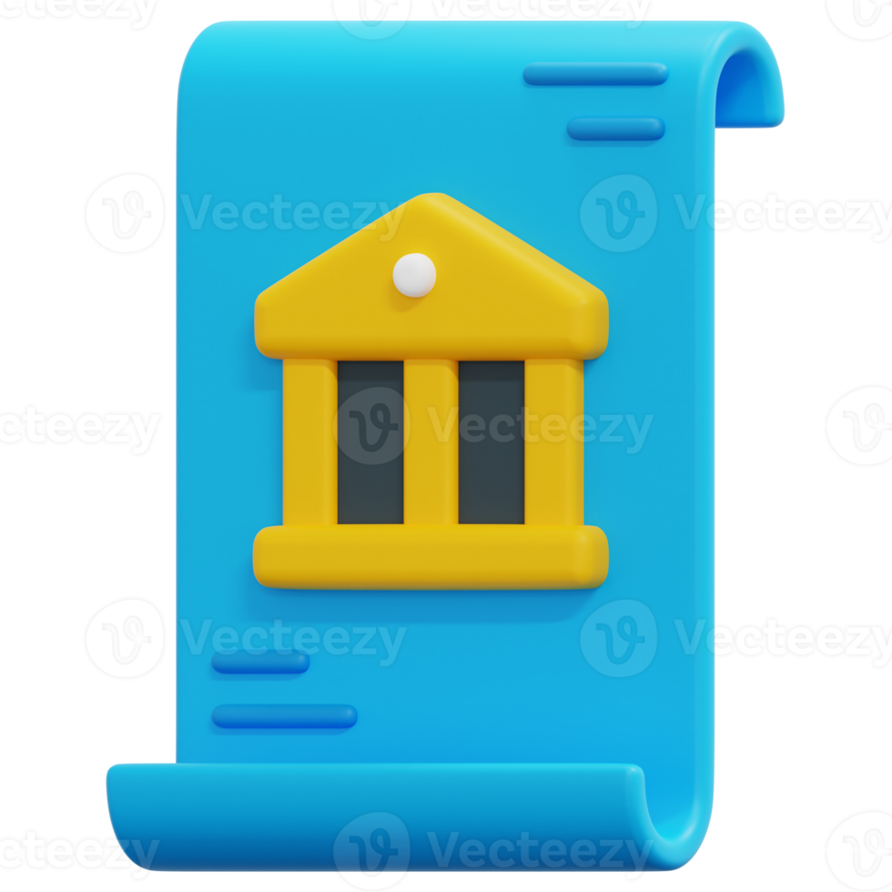 bank statement 3d render icon illustration png