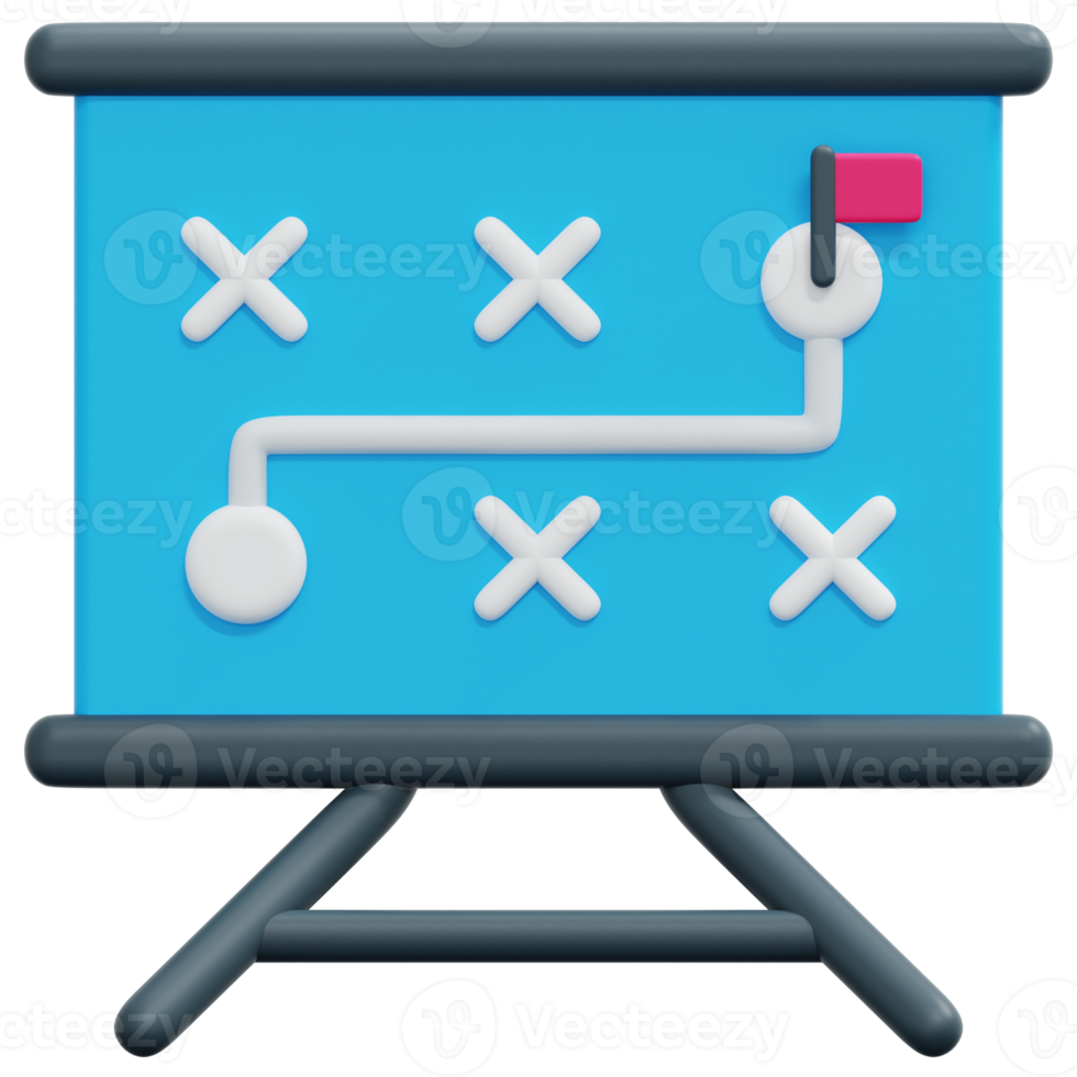 estrategia de marketing 3d render icono ilustración png