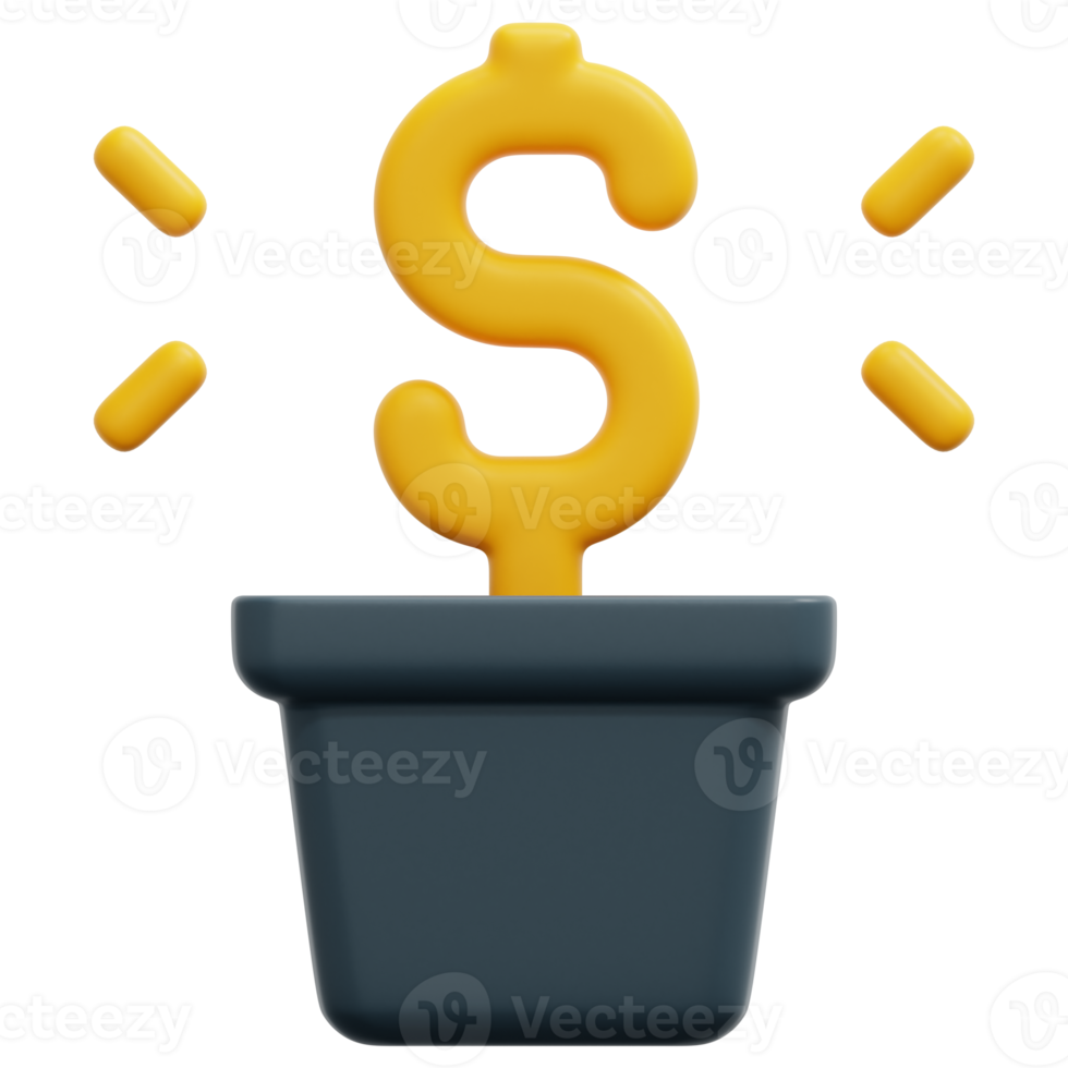 growth 3d render icon illustration png