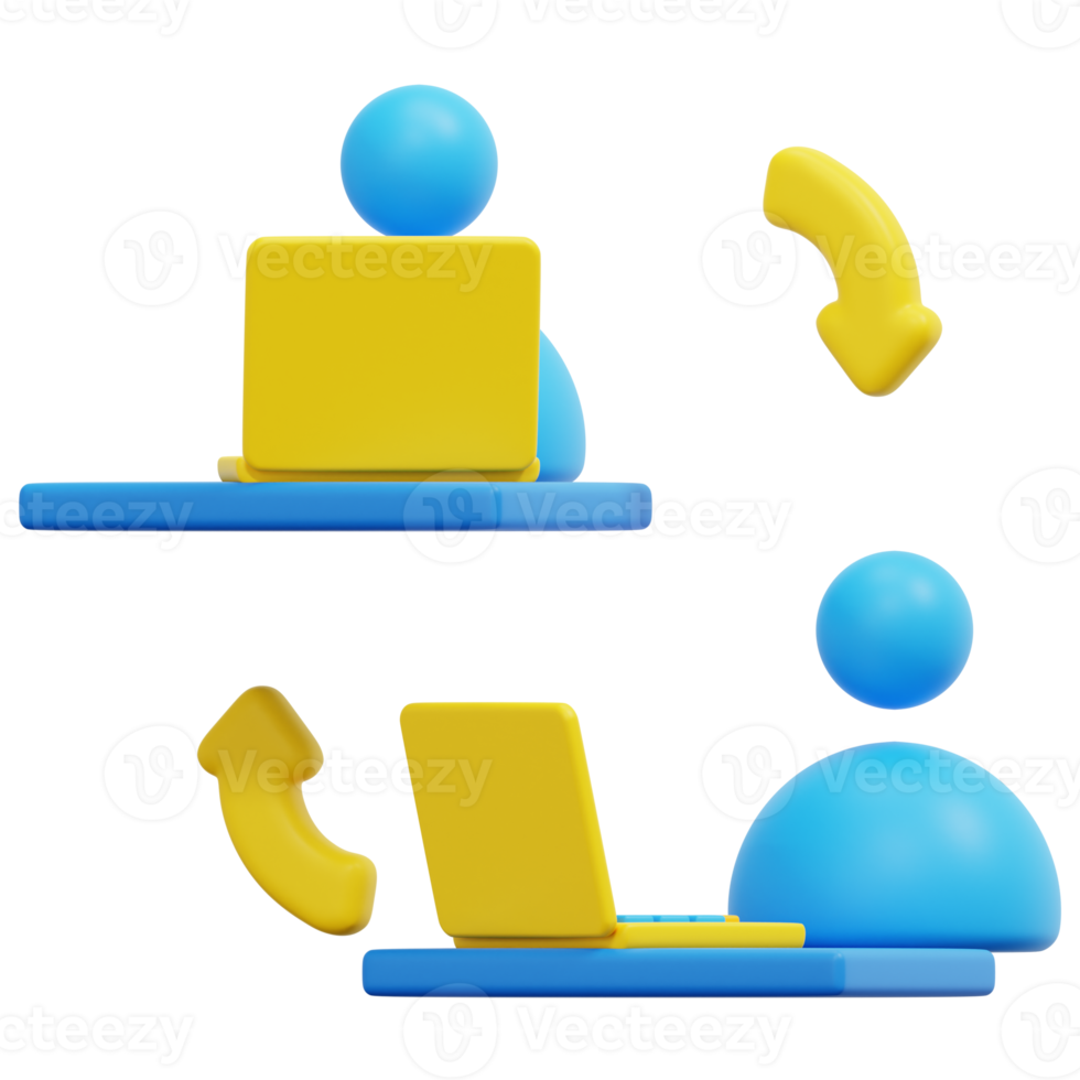 teamwork 3d render icon illustration png