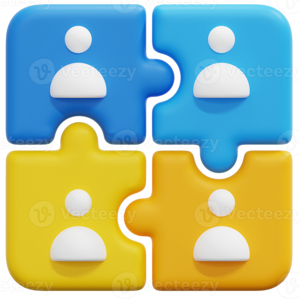 team 3d render icon illustration png