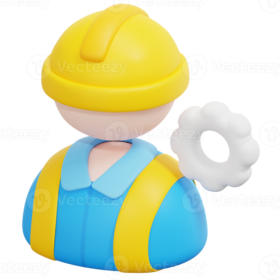 engineer 3d render icon illustration png