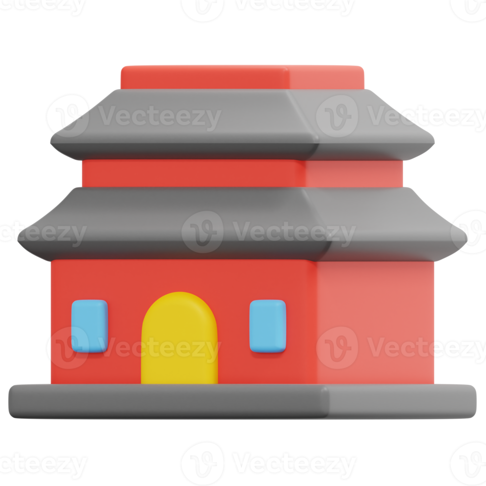 temple 3d render icon illustration png