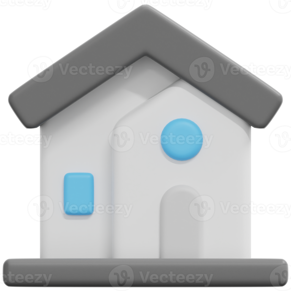 house 3d render icon illustration png