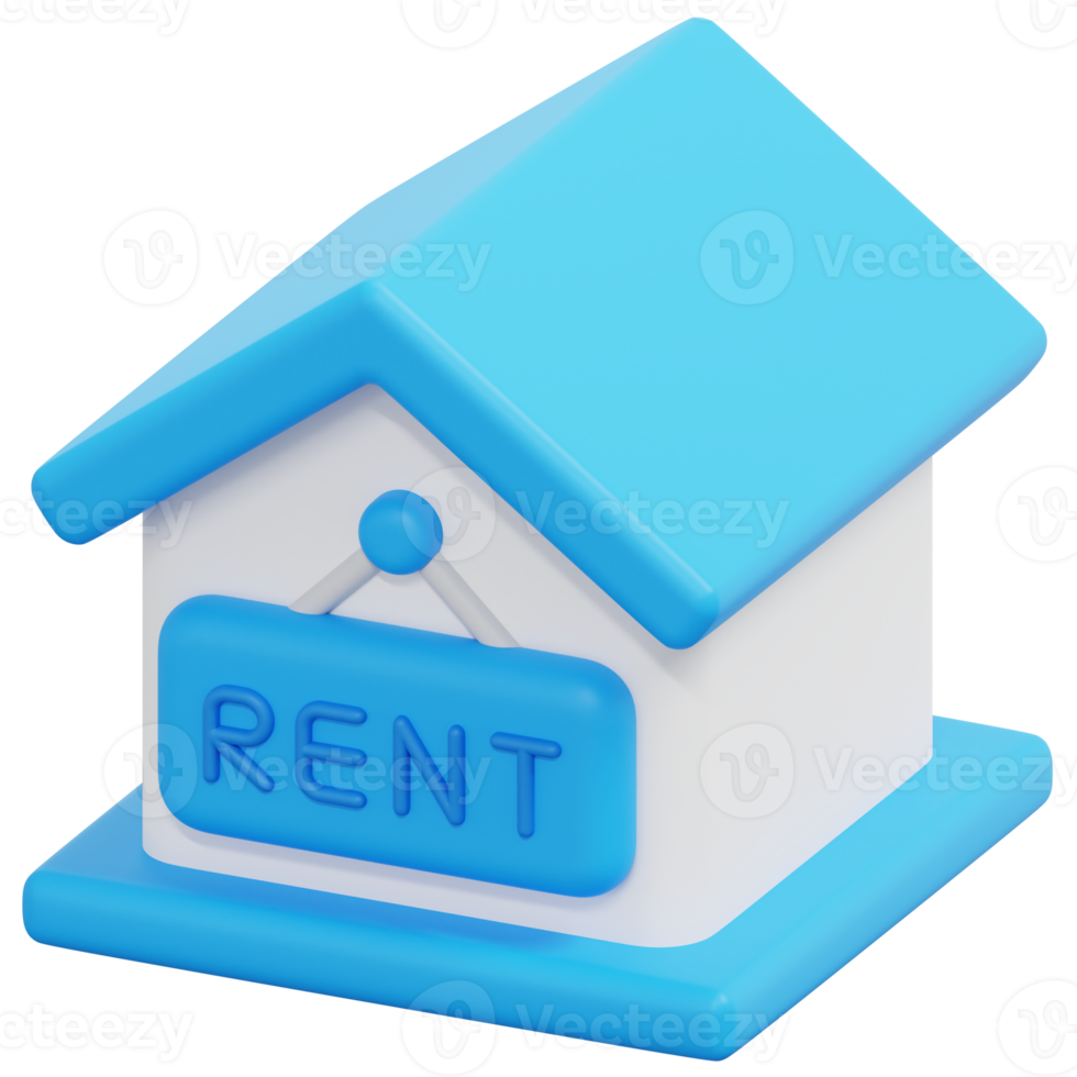 rent 3d render icon illustration png