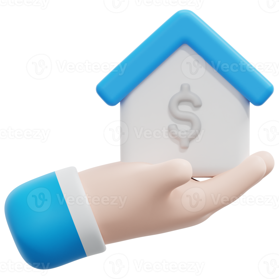 real estate 3d render icon illustration png