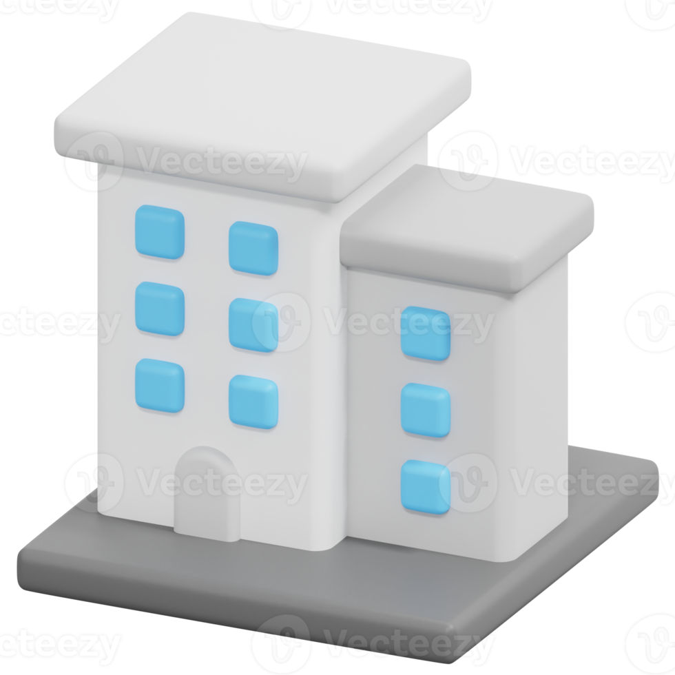 apartment 3d render icon illustration png