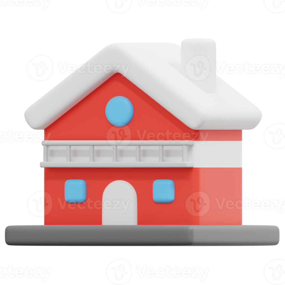 chalet 3d render icon illustration png