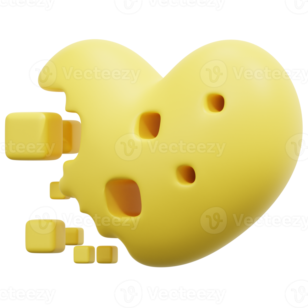lost heart 3d render icon illustration png