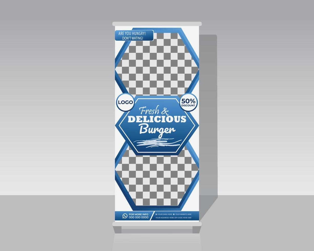 Food Roll Up Banner vector
