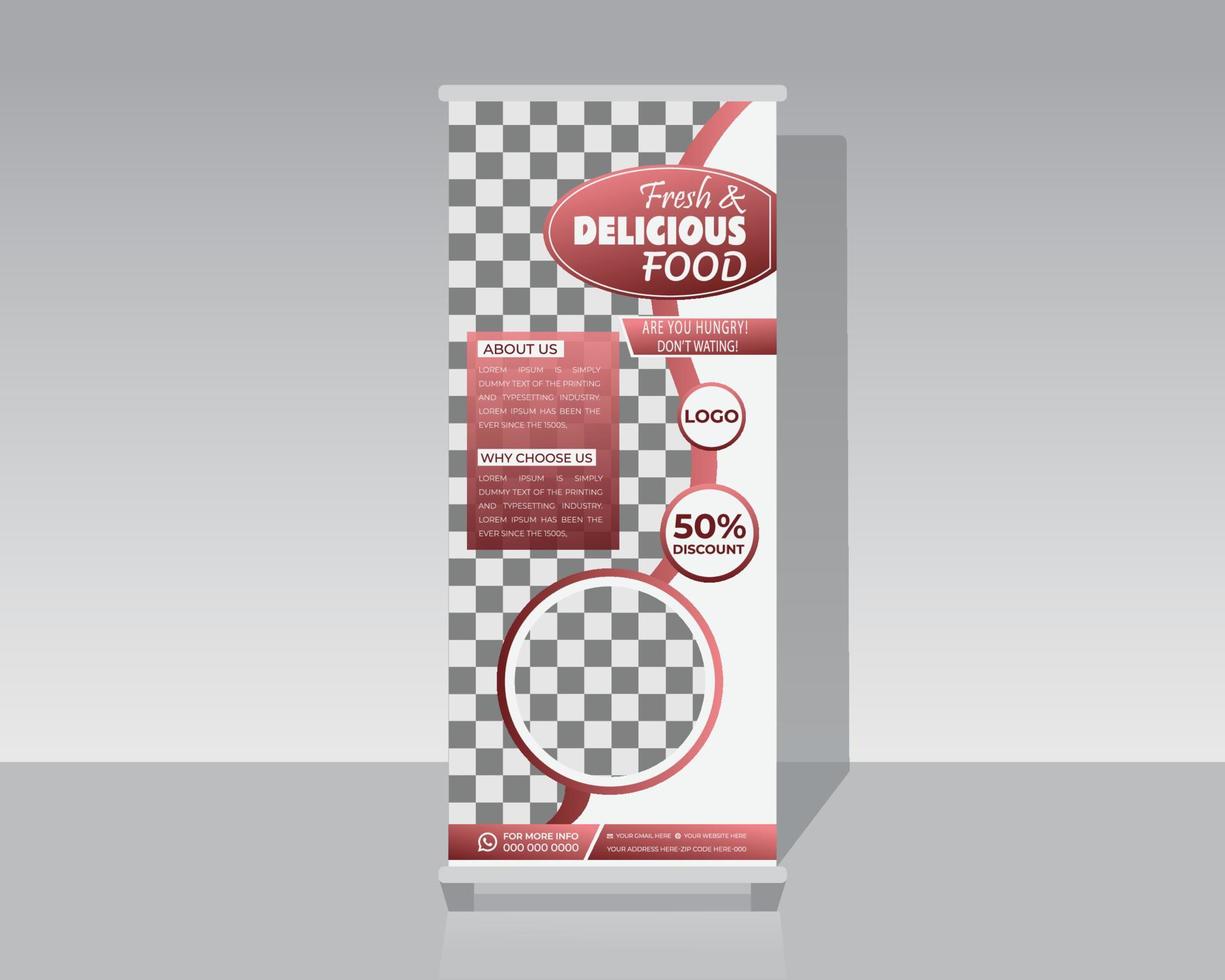 Food Roll Up Banner vector