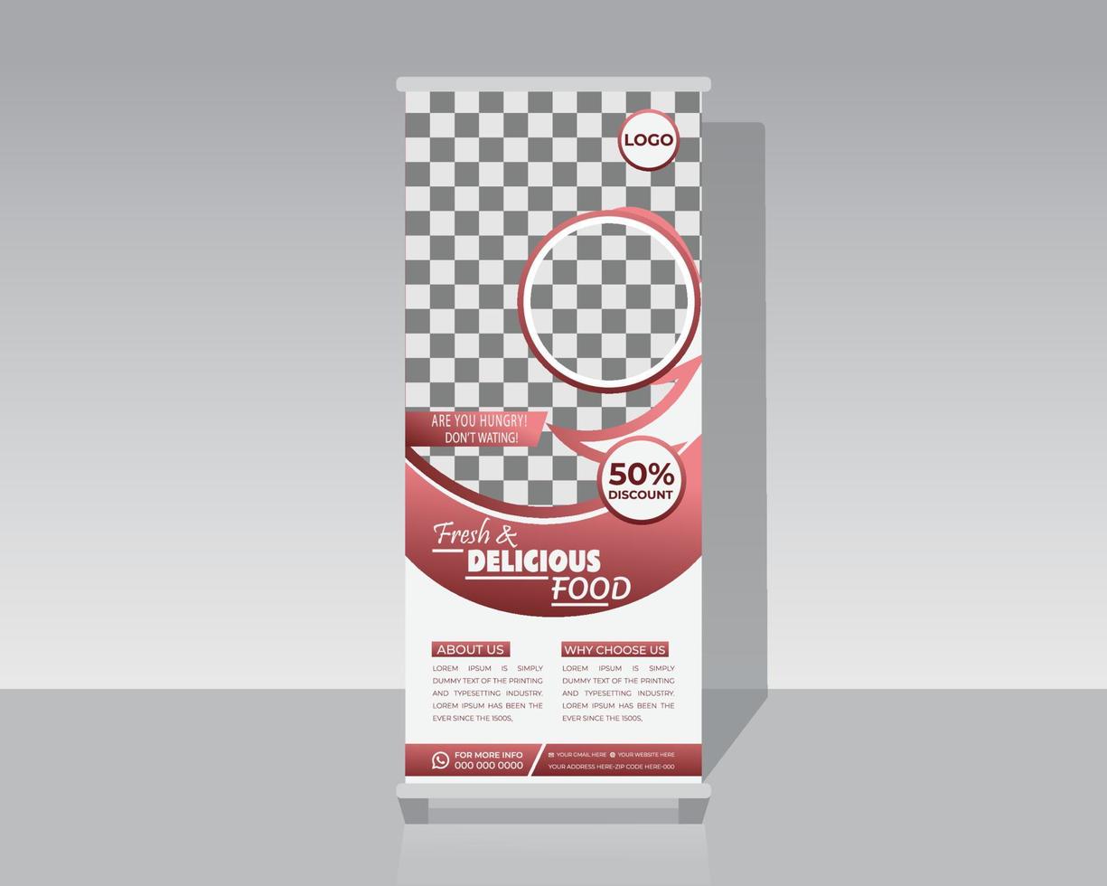 Food Roll Up Banner vector