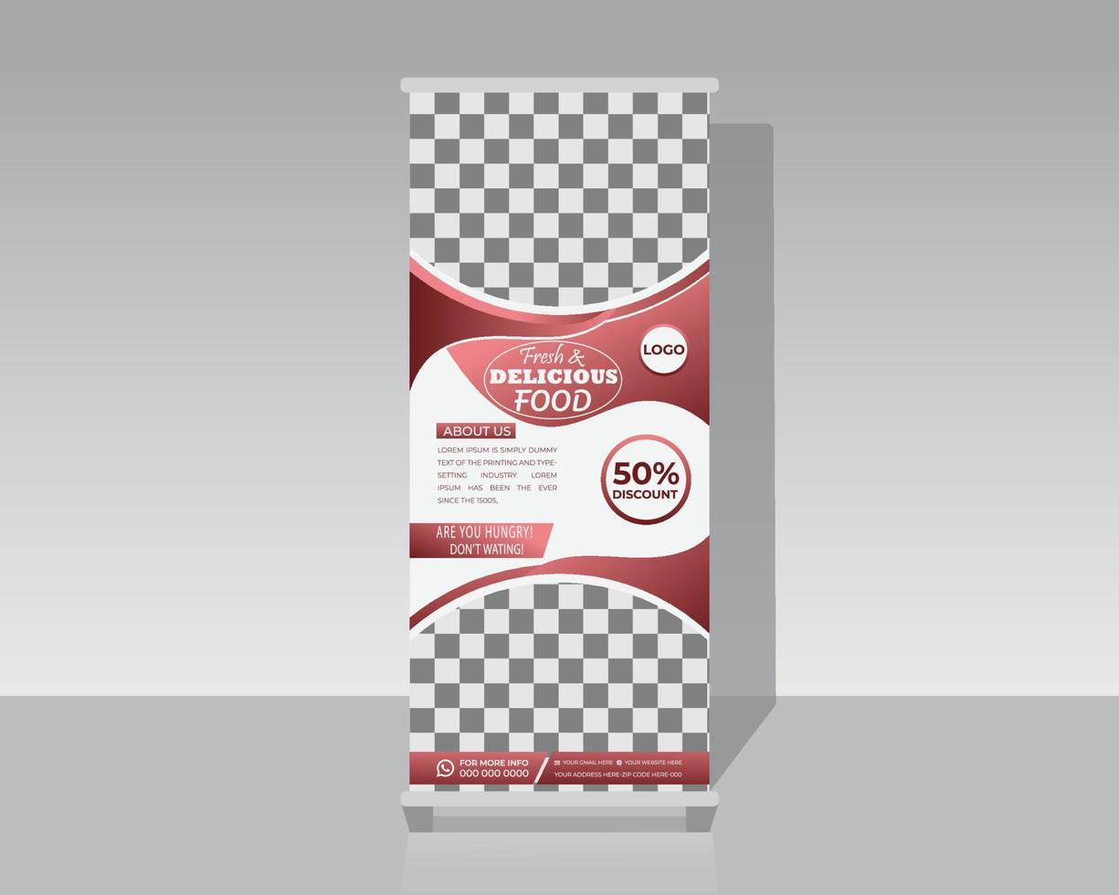 Food Roll Up Banner vector