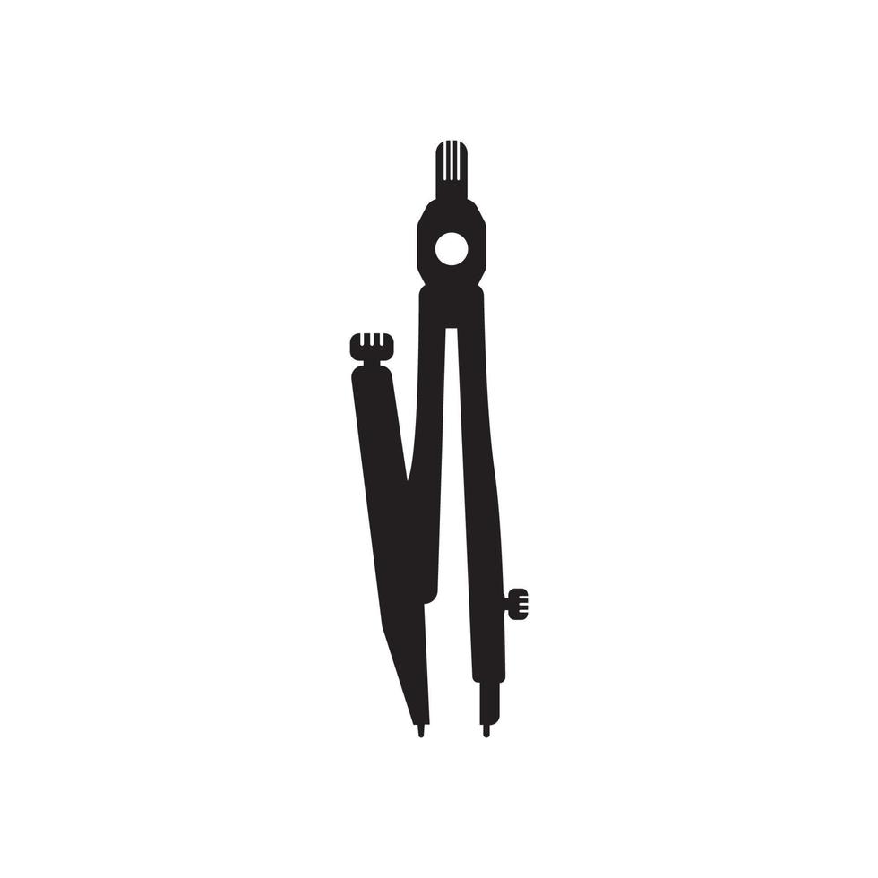 Compass divider black silhouette. Simple calipers icon. vector