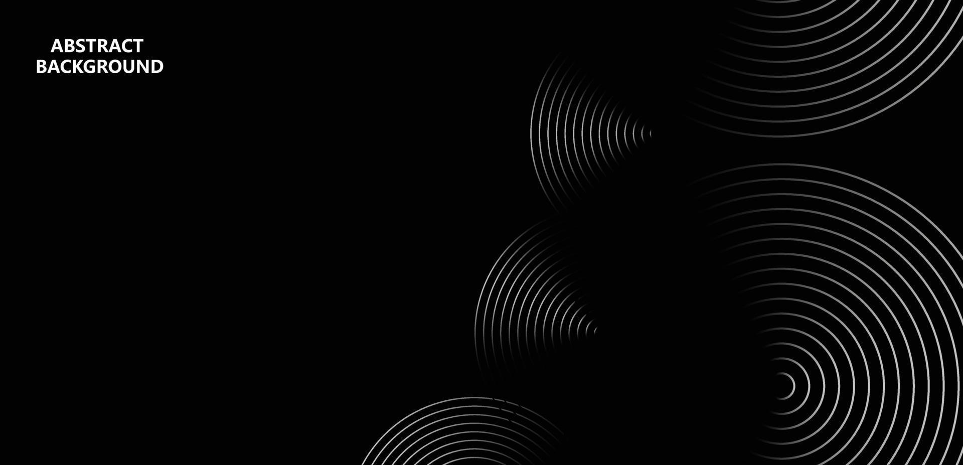 Abstract glowing circle lines on dark background. Futuristic technology concept. Horizontal banner template. Suit for poster, cover, banner, brochure, website vector