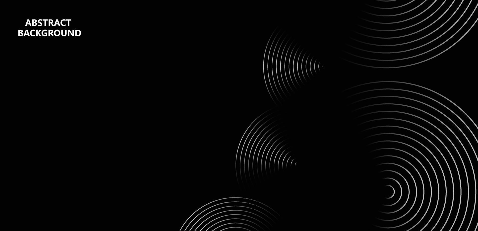 Abstract glowing circle lines on dark background. Futuristic technology concept. Horizontal banner template. Suit for poster, cover, banner, brochure, website vector