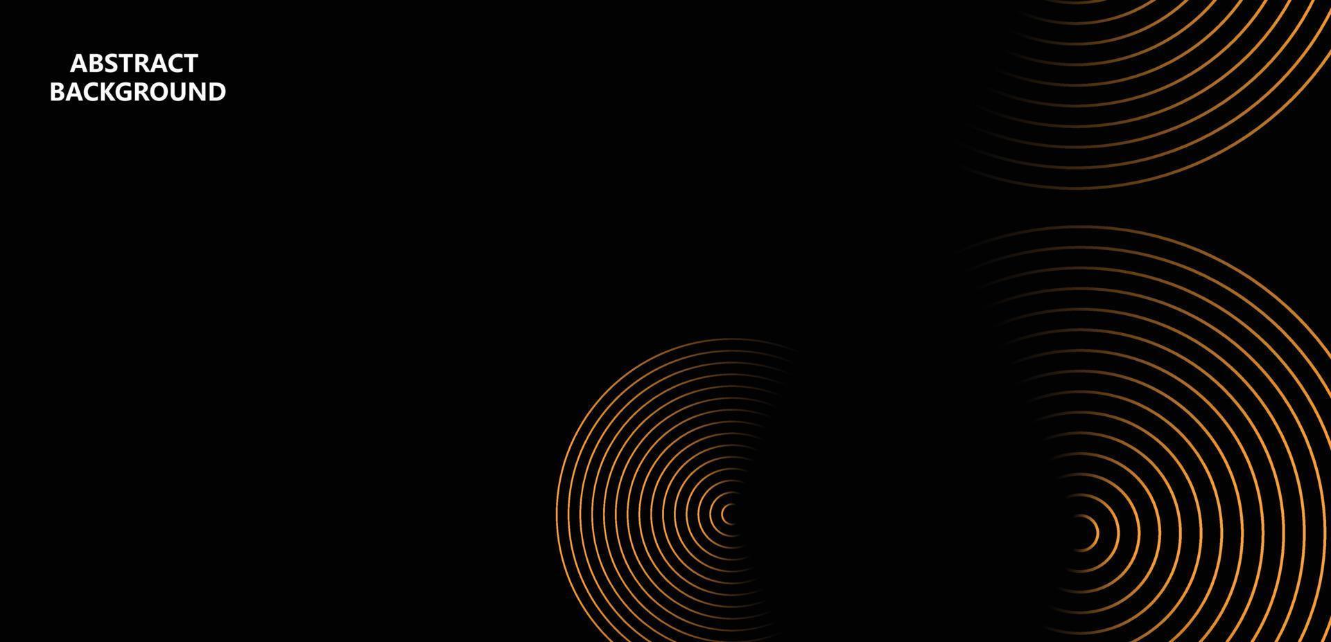 Abstract glowing circle lines on dark background. Futuristic technology concept. Horizontal banner template. Suit for poster, cover, banner, brochure, website vector