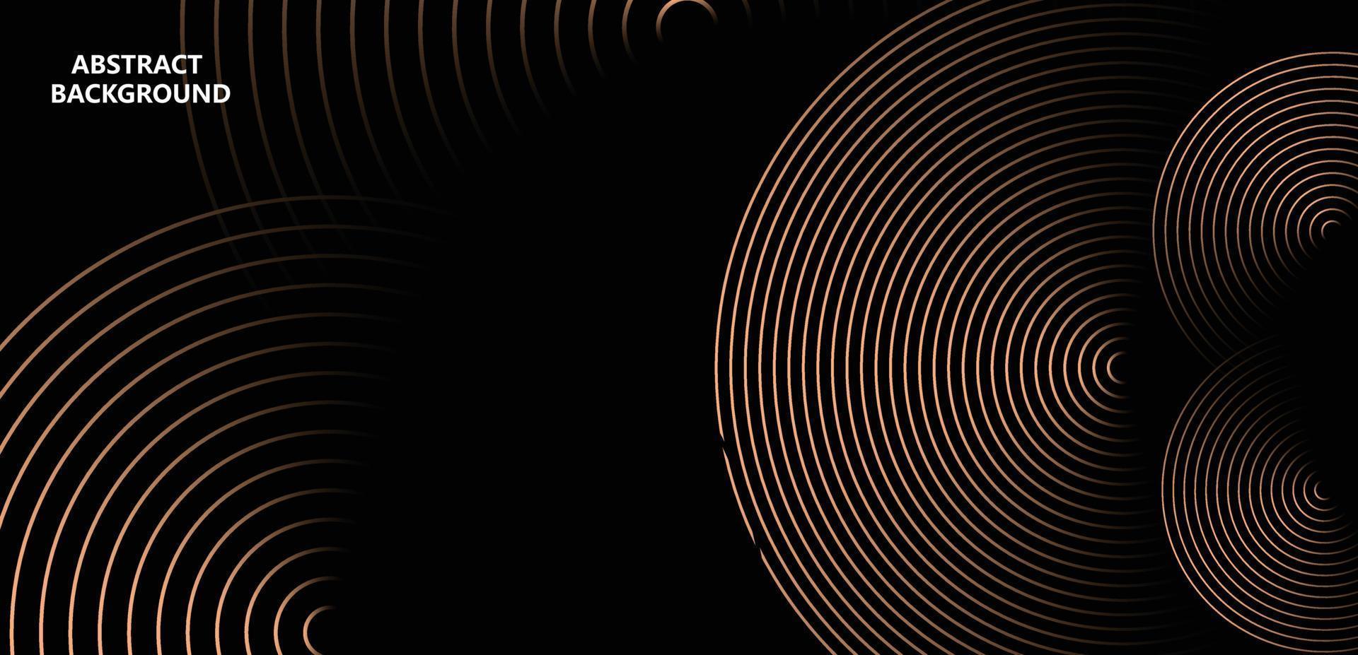 líneas de círculo brillantes abstractas sobre fondo oscuro. concepto de tecnología futurista. plantilla de banner horizontal. traje para póster, portada, pancarta, folleto, sitio web vector