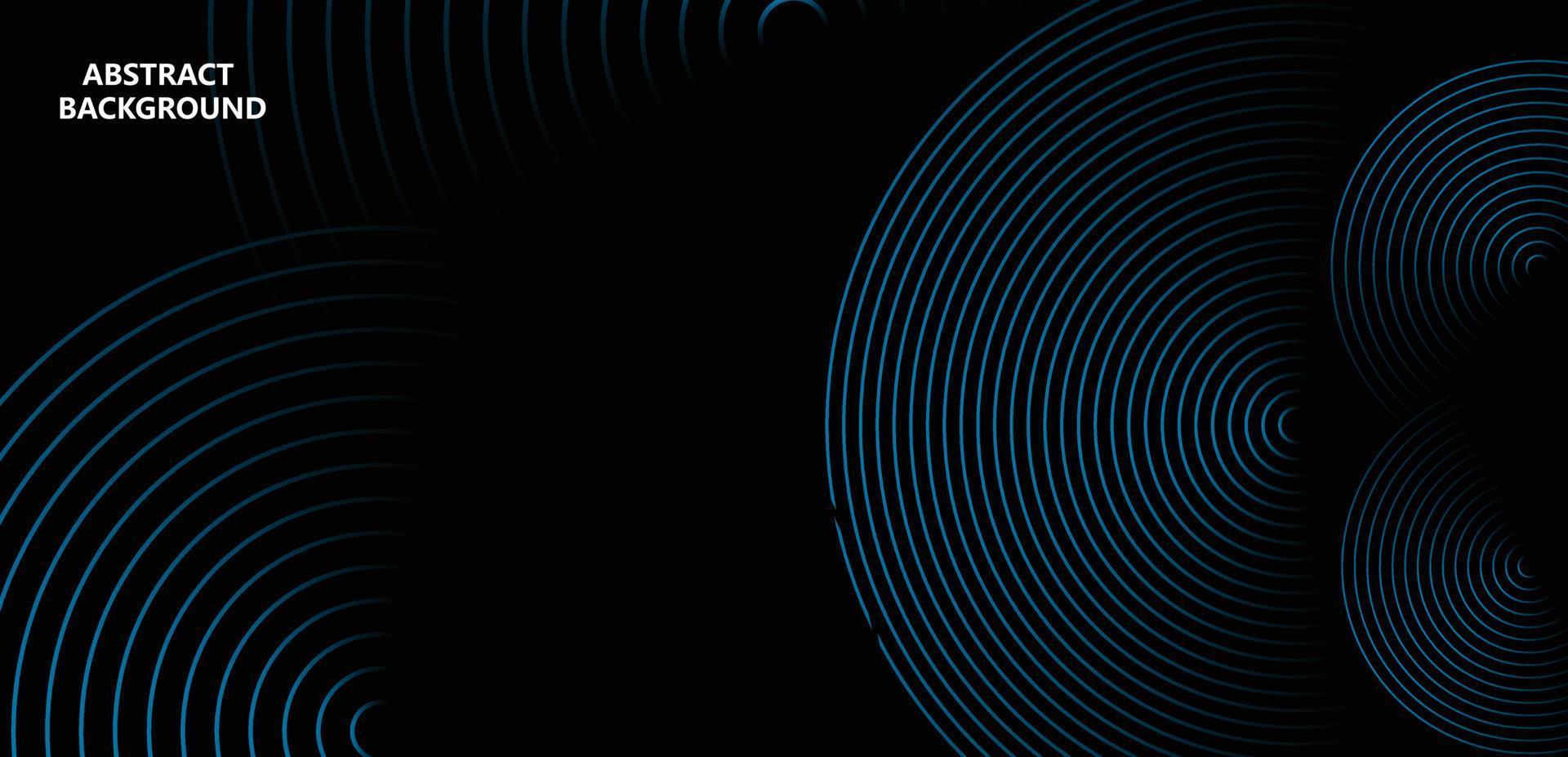 Abstract glowing circle lines on dark background. Futuristic technology concept. Horizontal banner template. Suit for poster, cover, banner, brochure, website vector