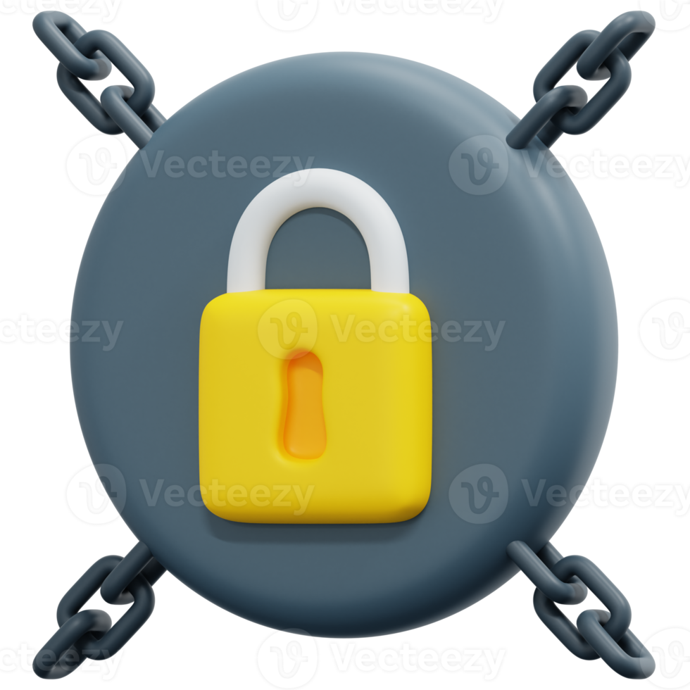 padlock 3d render icon illustration png
