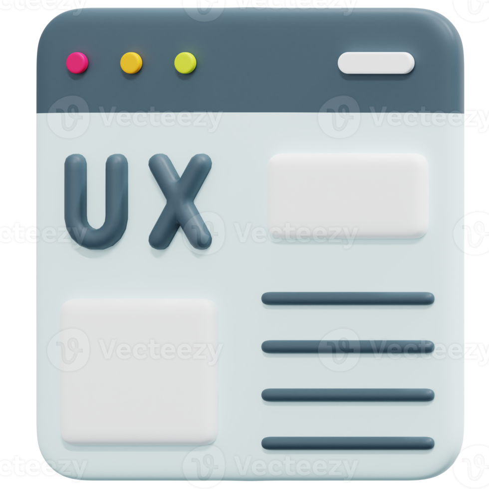 ux interface 3d render icon illustration png