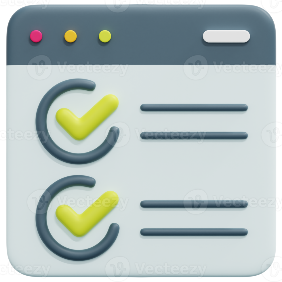 checkbox 3d render icon illustration png