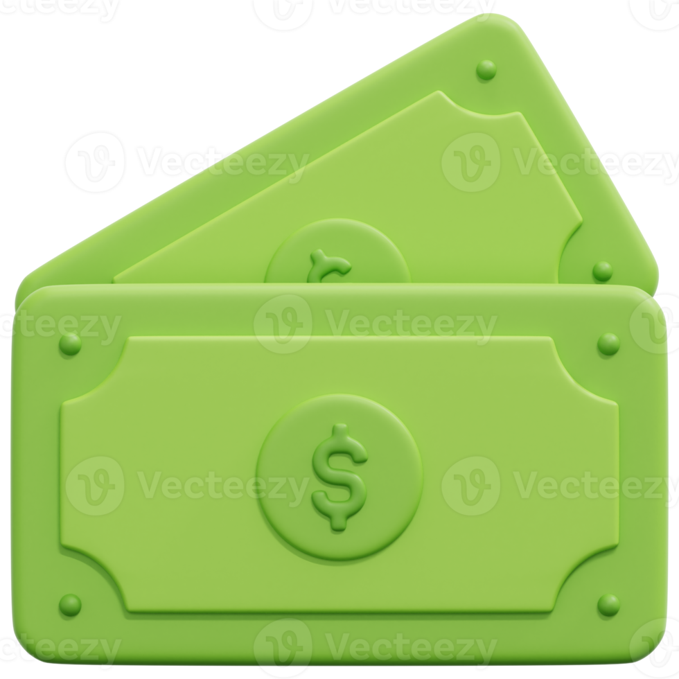 cash 3d render icon illustration png