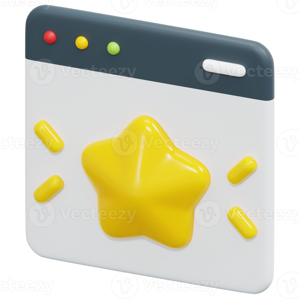 website 3d render icon illustration png