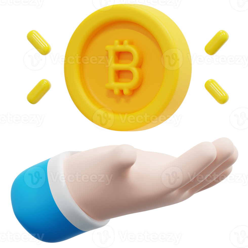 bitcoin 3d render icon illustration png