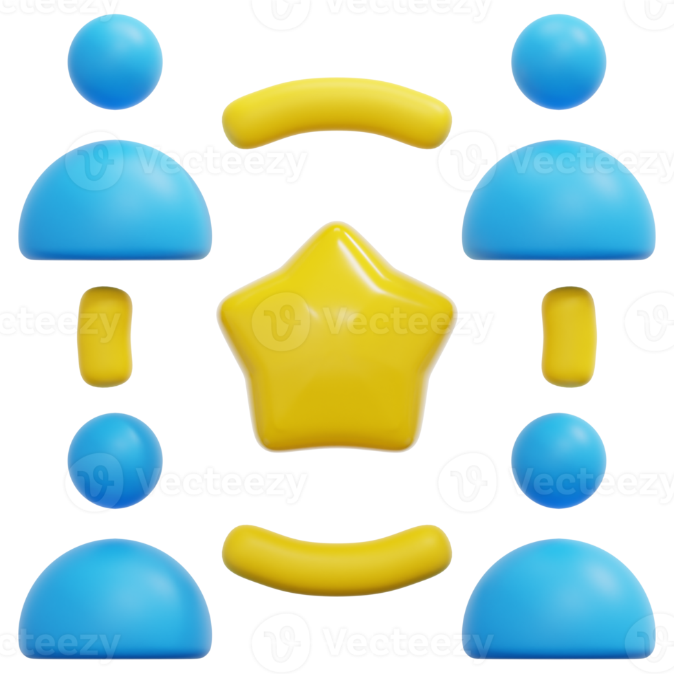 team 3d render icon illustration png