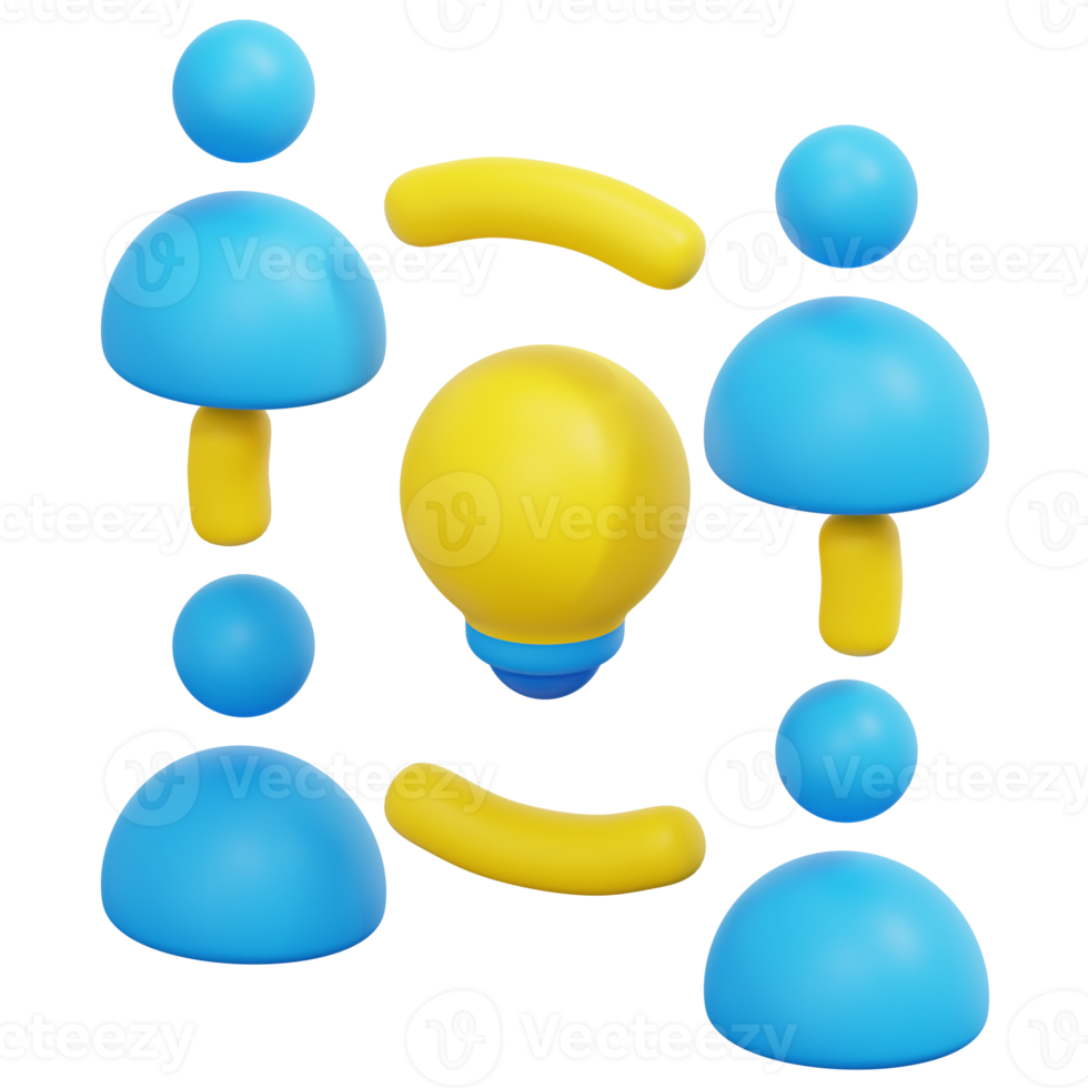 brainstorming 3d rendere icona illustrazione png