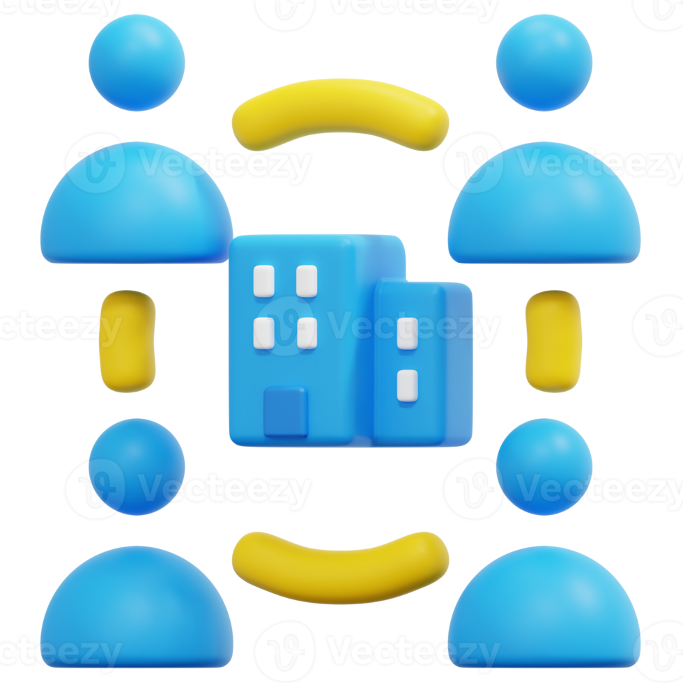 company 3d render icon illustration png
