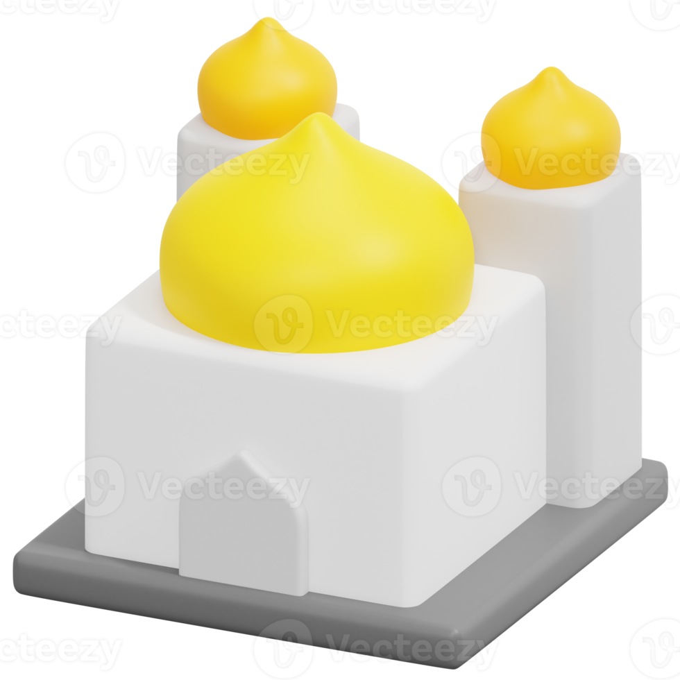 mosque 3d render icon illustration png