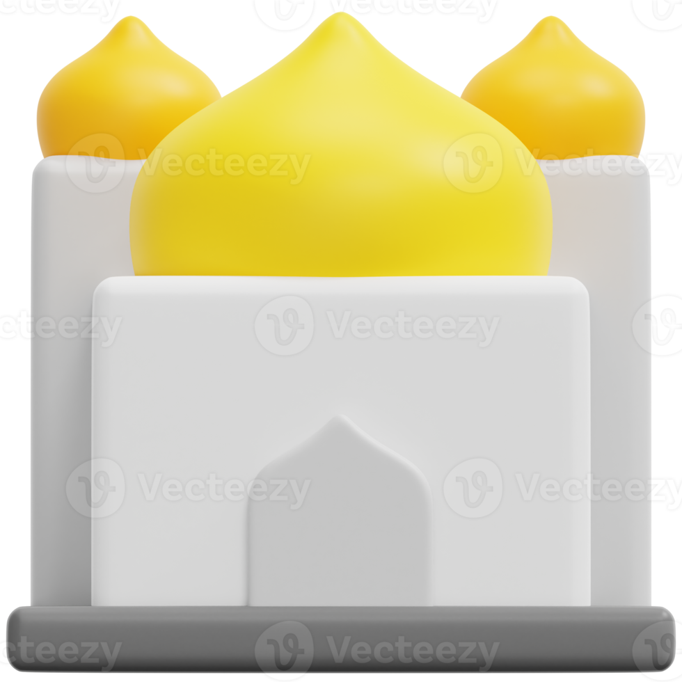 mosque 3d render icon illustration png
