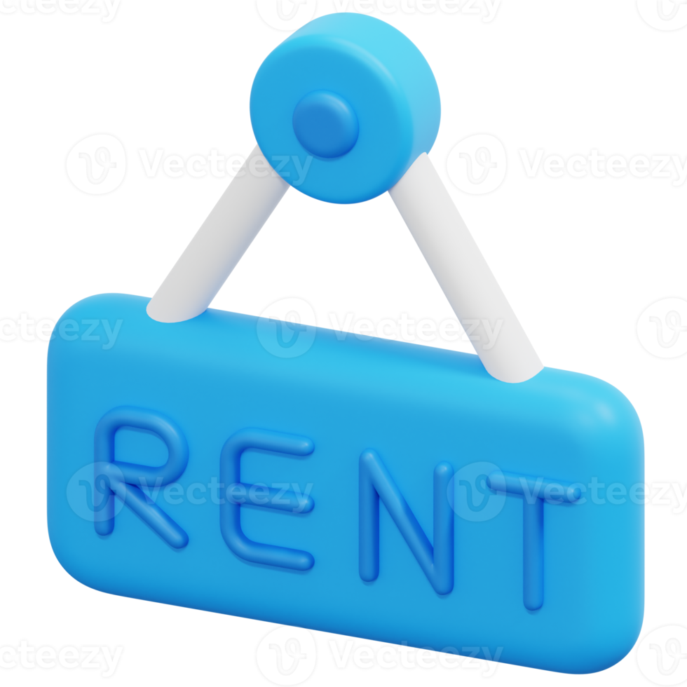 rent 3d render icon illustration png