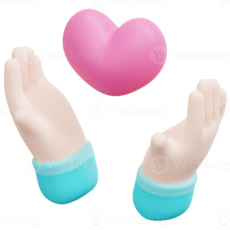 hands 3d render icon illustration png