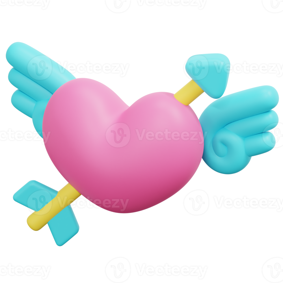 cupid 3d render icon illustration png