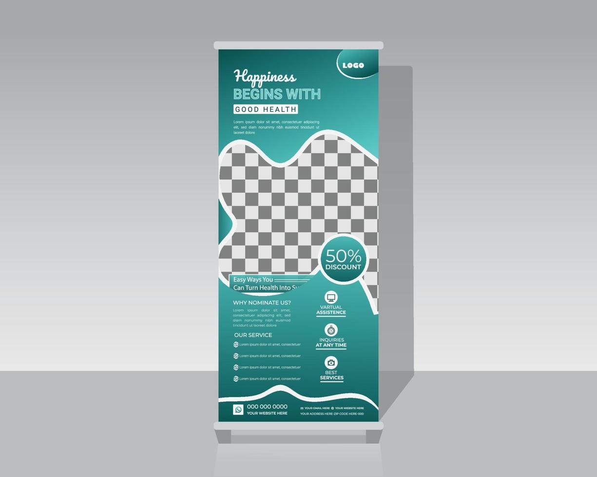 Medical Or Healthcare Roll Up Banner vector