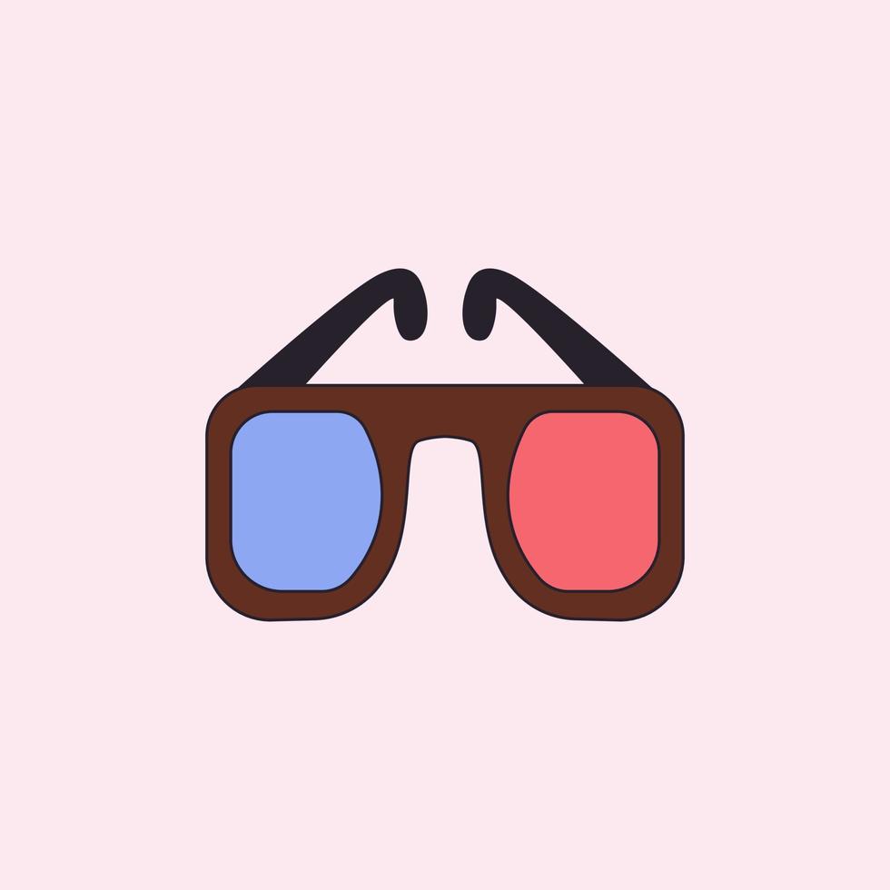 3d glasses. Modern accessory. flat vector icon illustration.