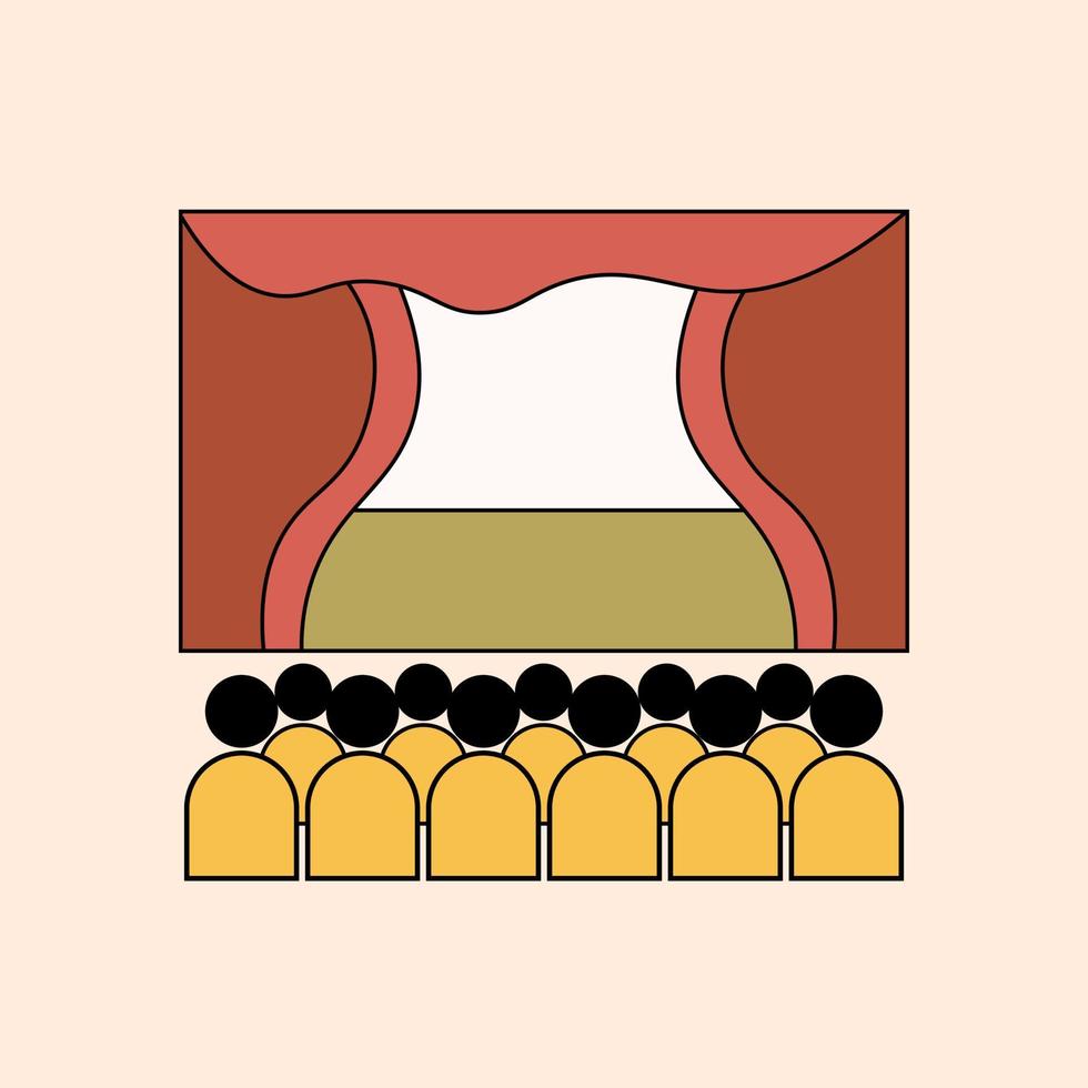 Theater stage scene. flat style, vector icon illustration.