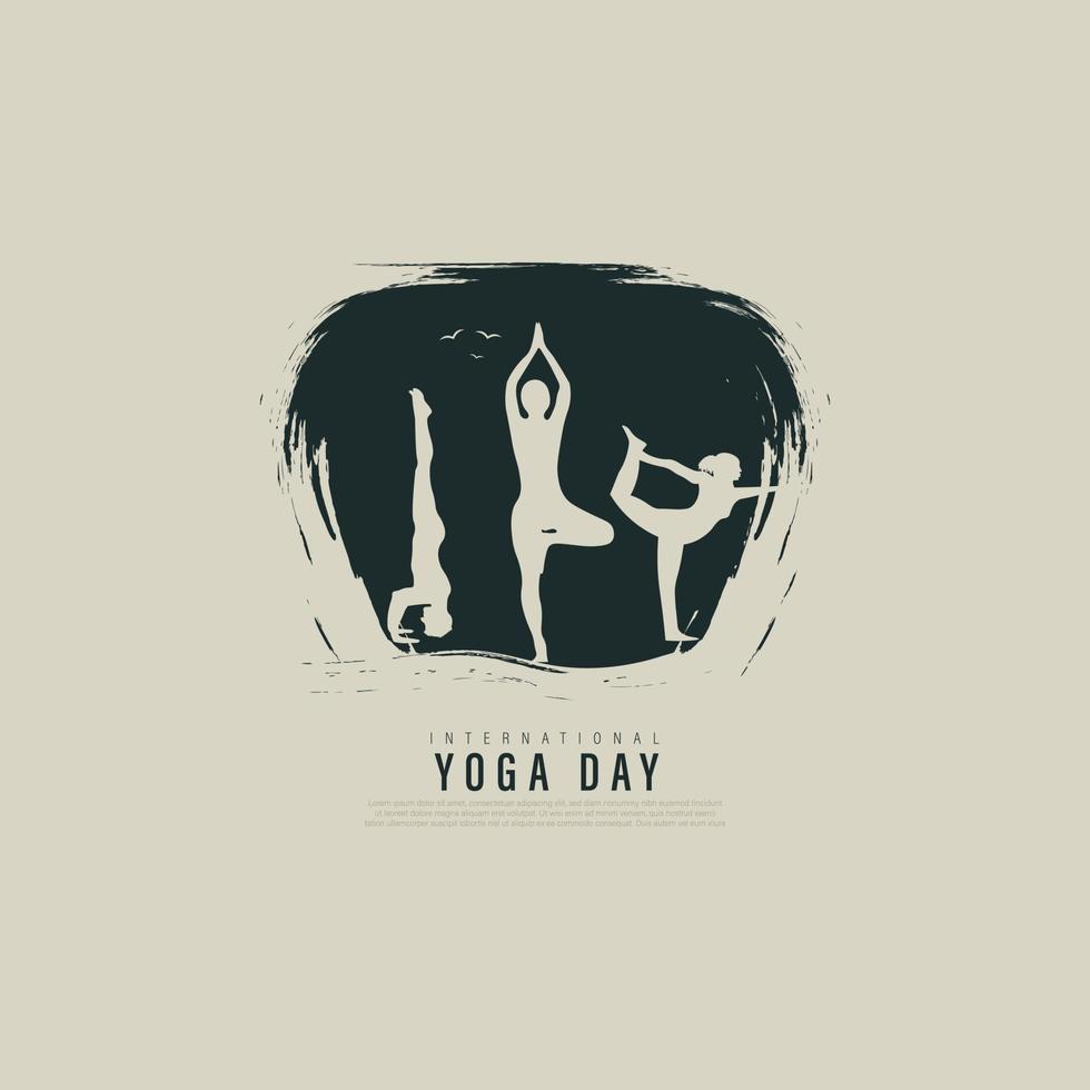 International yoga day vector illustration