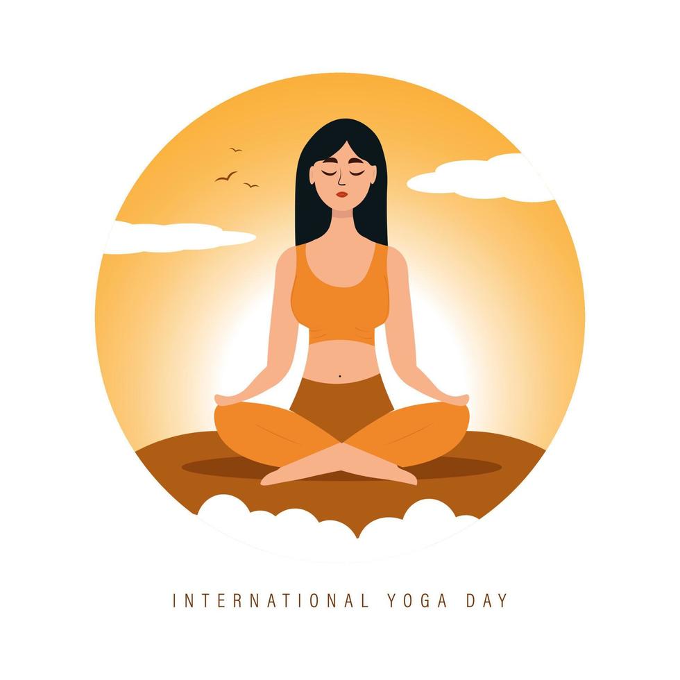 internacional yoga día vector ilustración