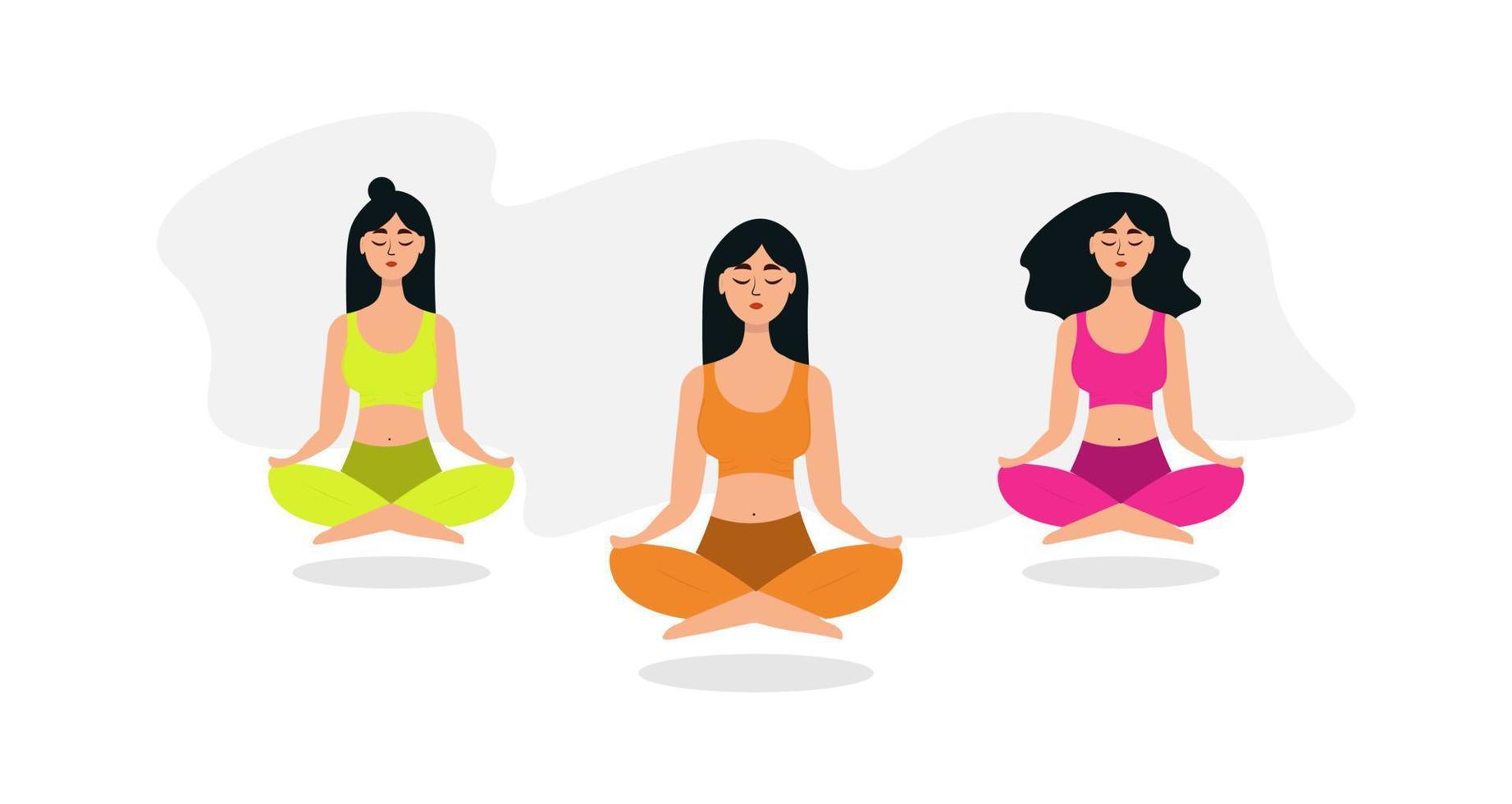 International yoga day vector illustration