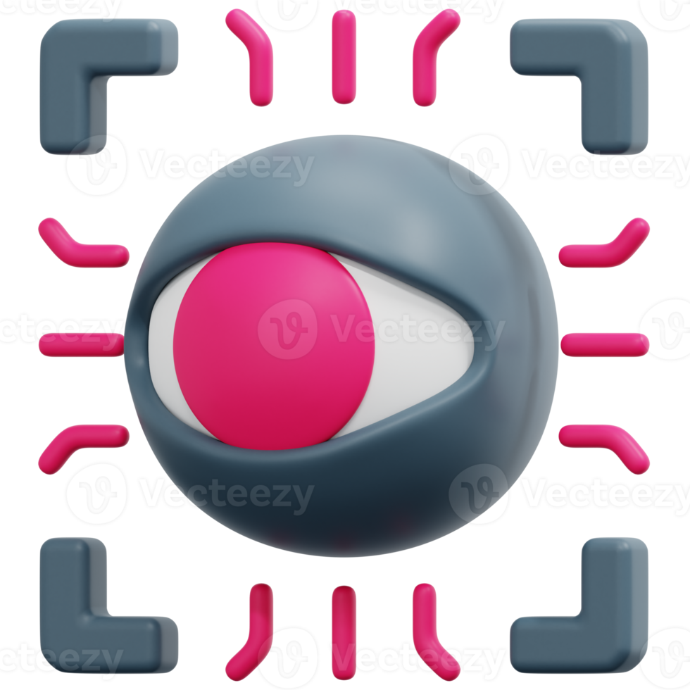 retinal 3d render icon illustration png