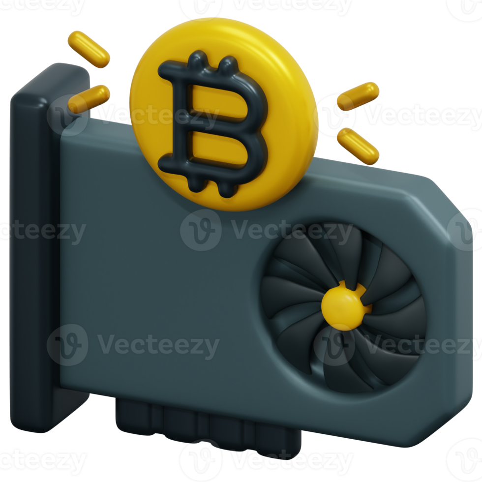 graphic card 3d render icon illustration png
